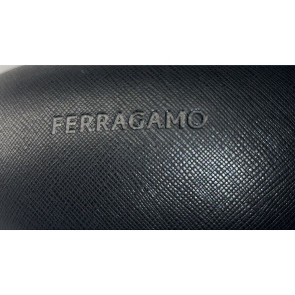 SALVATORE FERRAGAMO CROSSHATCH LEATHER‎ SUNGLASSES CASE BLACK - Picture 3 of 9